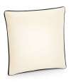 W355 Westford Mill Fairtrade Piped Cushion Cover Natural / Black colour image